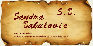 Sandra Dakulović vizit kartica